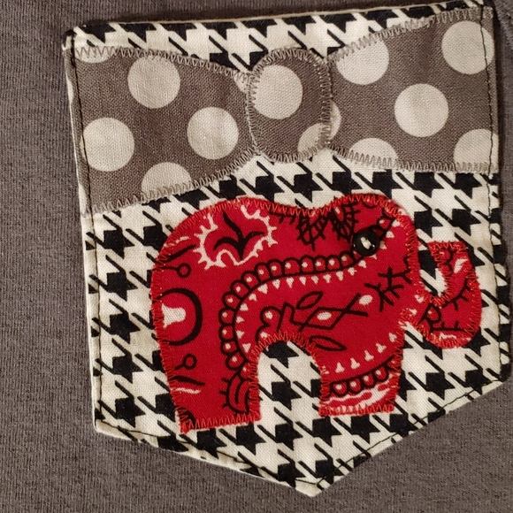 University of Alabama Grey Tank Top Elephant on Houndstooth Pocket Size Small - Picture 2 of 6